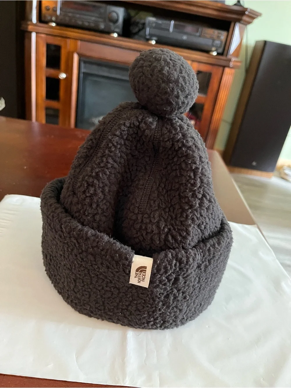 The North Face Black Sherpa Pom Beanie